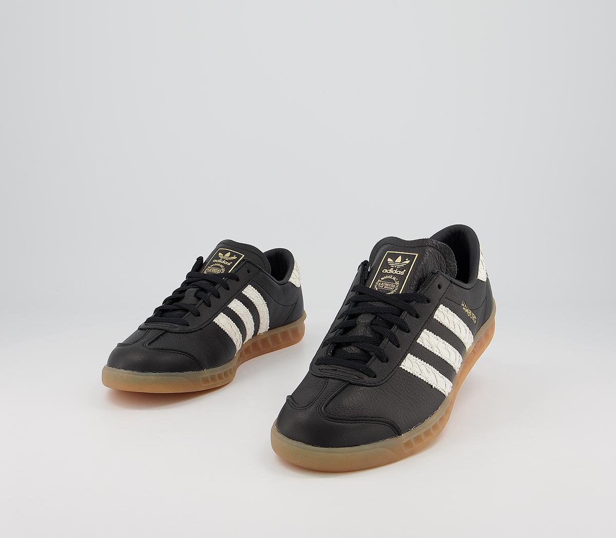 adidas Hamburg Trainers Core Black White Lush Red - Men's Trainers