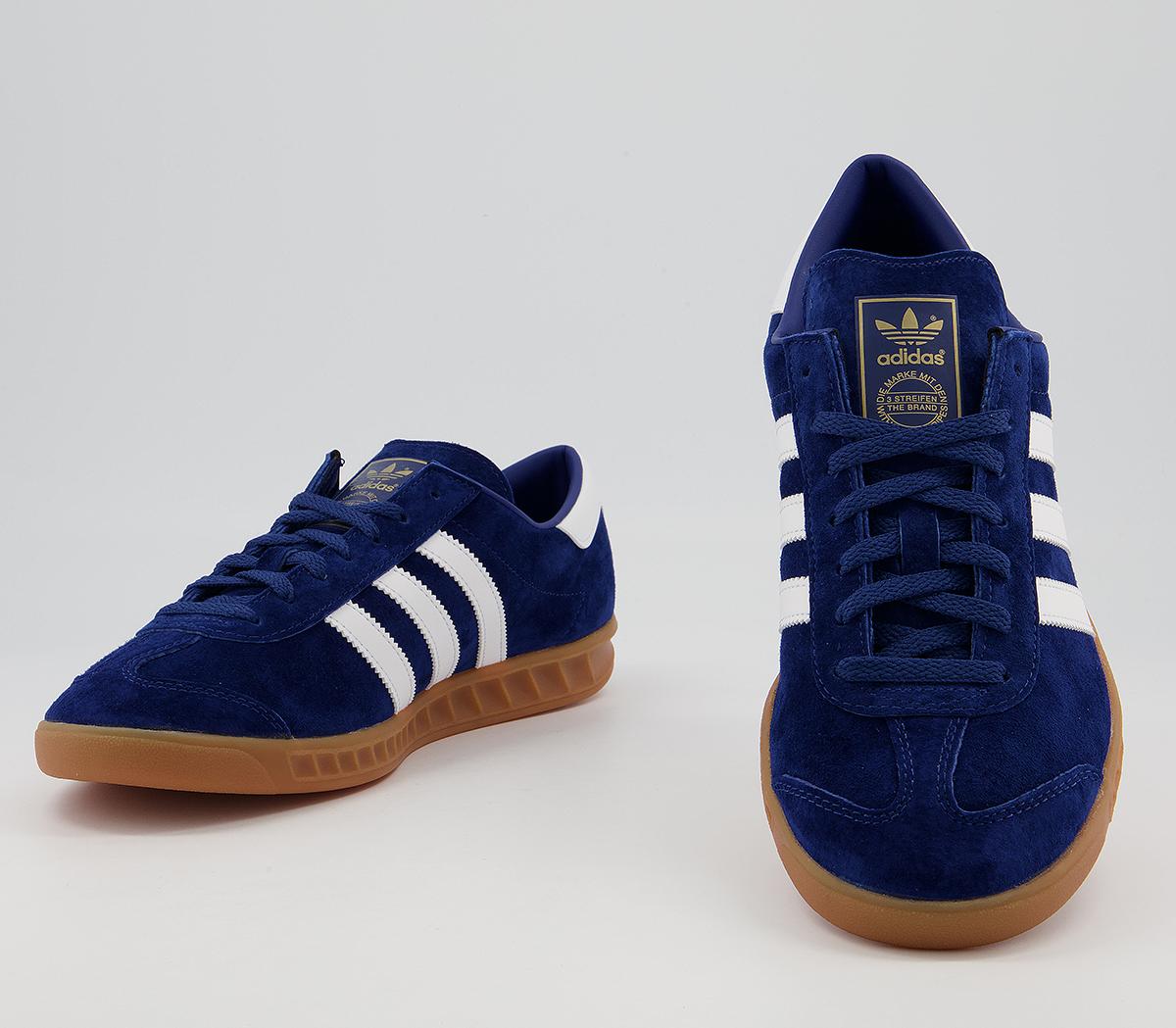 adidas Hamburg Trainers Blue White Gum - Men's Terrace Trainers