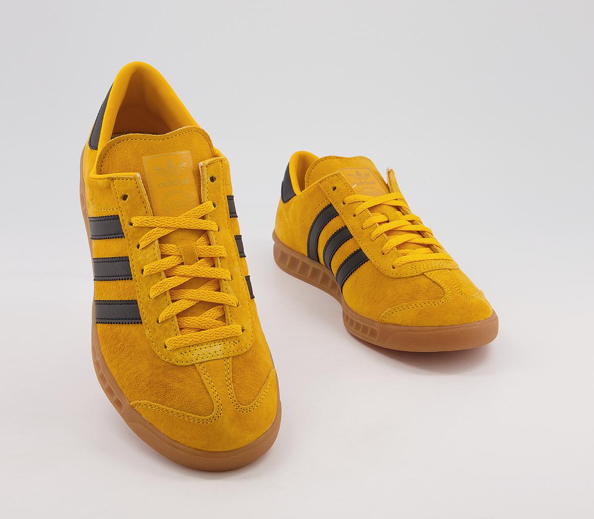 adidas Hamburg Trainers Yellow Black Gum - Men's Terrace Trainers