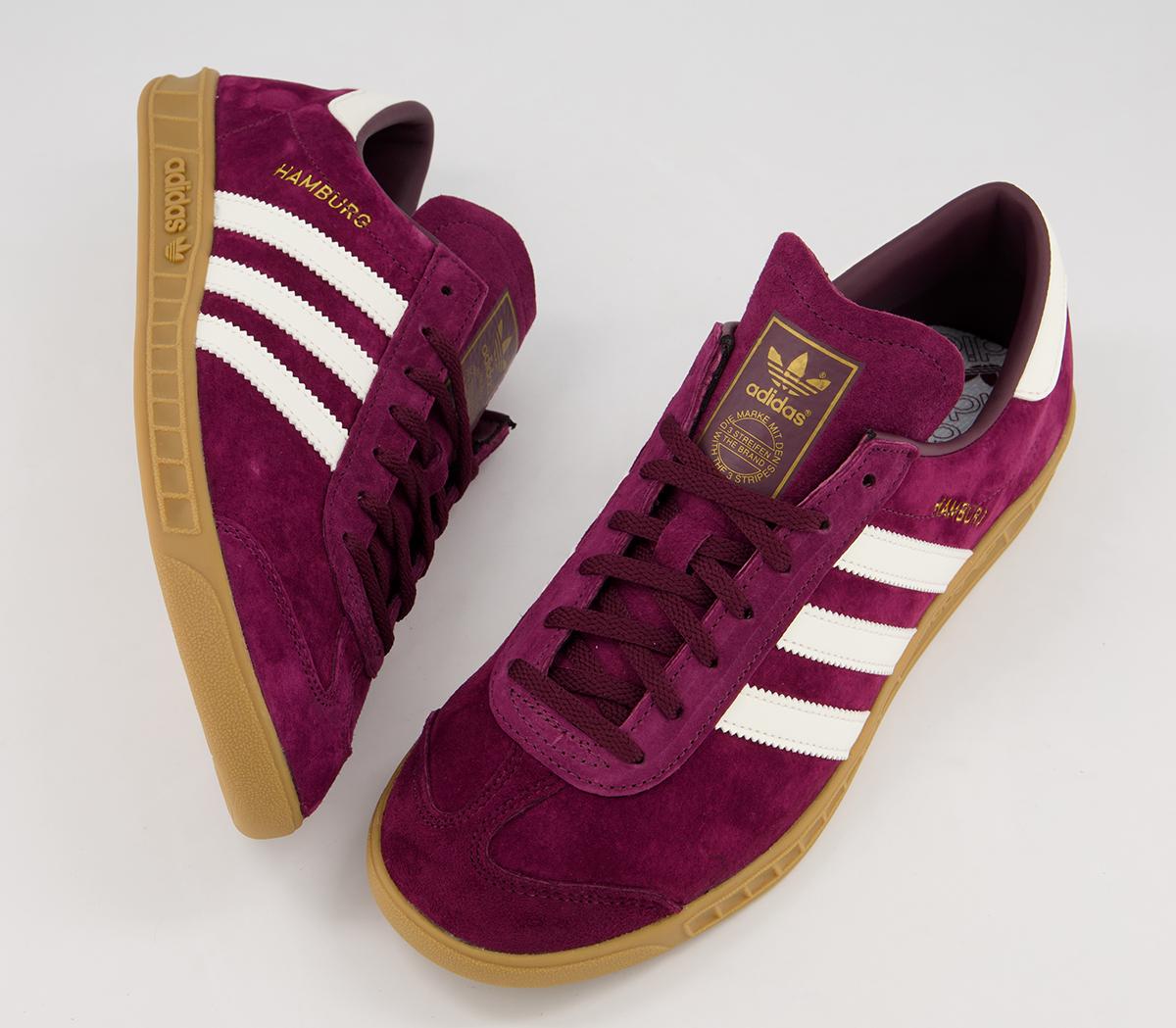 adidasHamburg TrainersMaroon Off White Gum