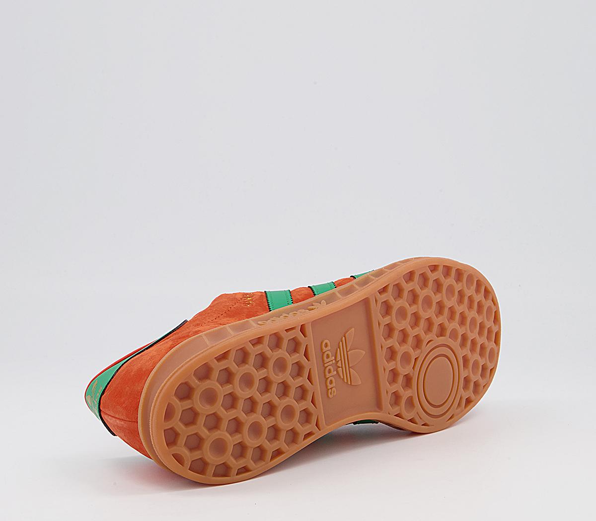 adidas Hamburg Trainers adidas Hamburg Trainers Orange Green Gum