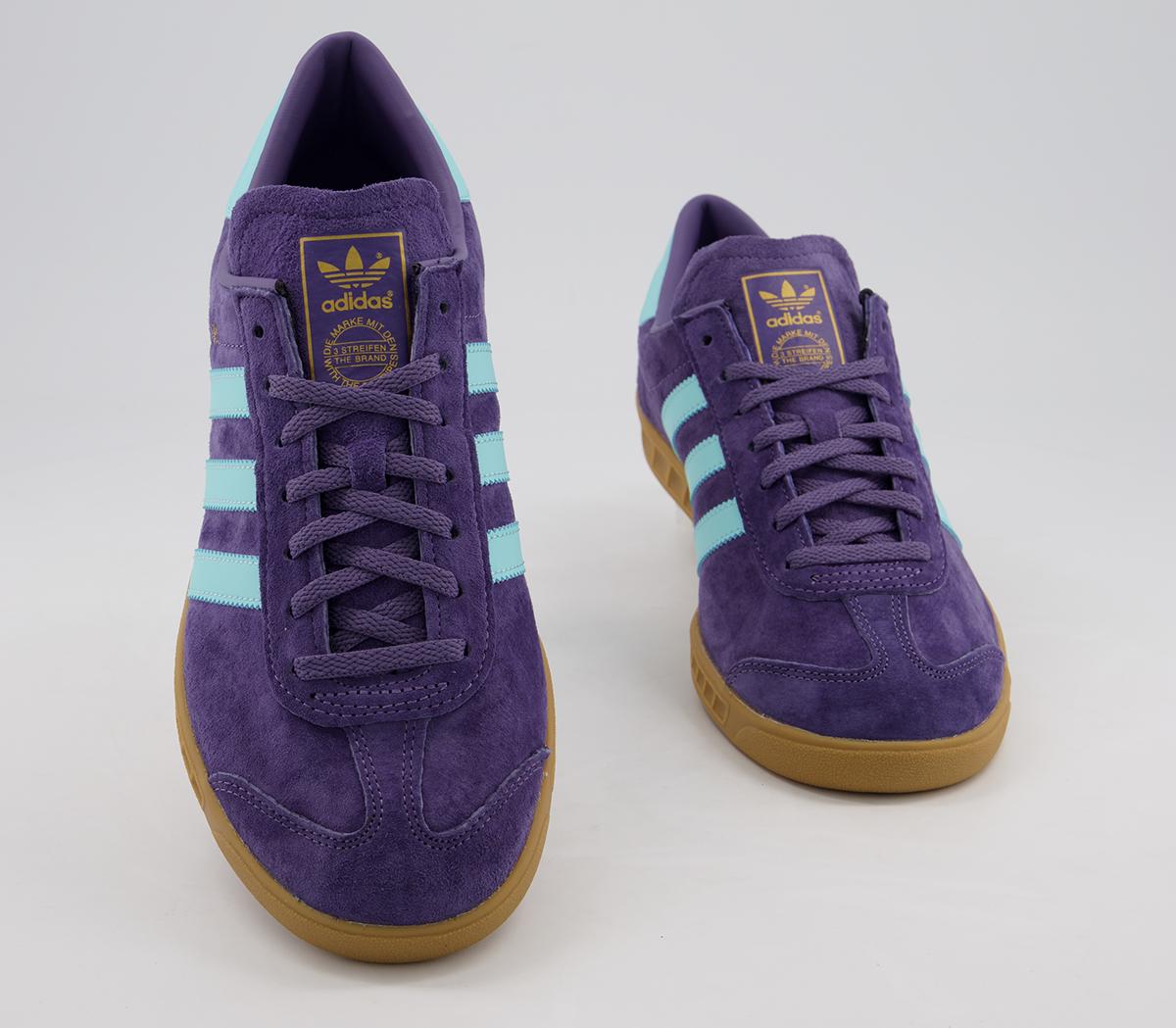 adidasHamburg TrainersTech Purple Clear Aqua Gum