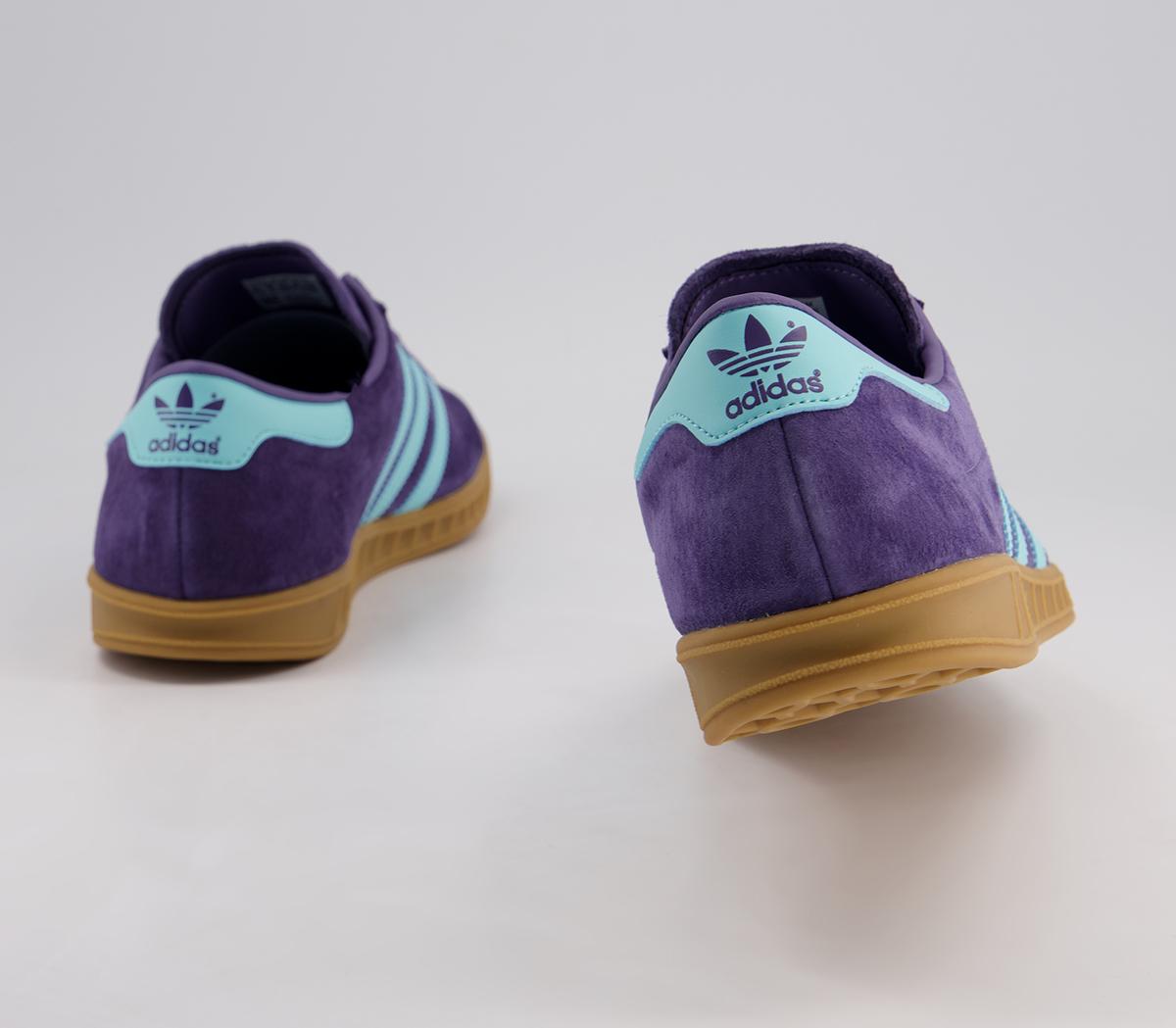 adidasHamburg TrainersTech Purple Clear Aqua Gum