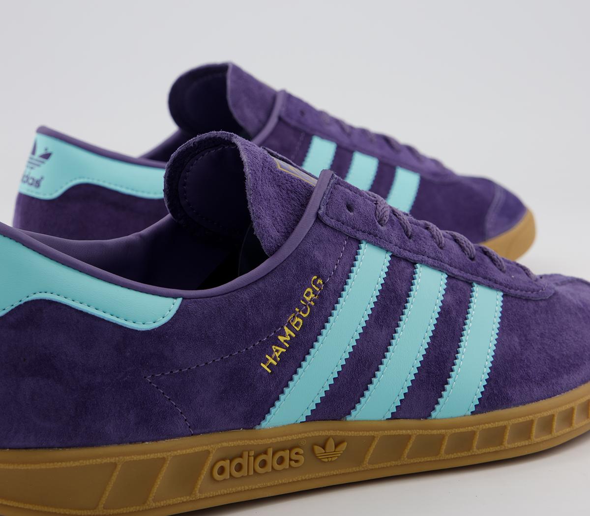 adidasHamburg TrainersTech Purple Clear Aqua Gum
