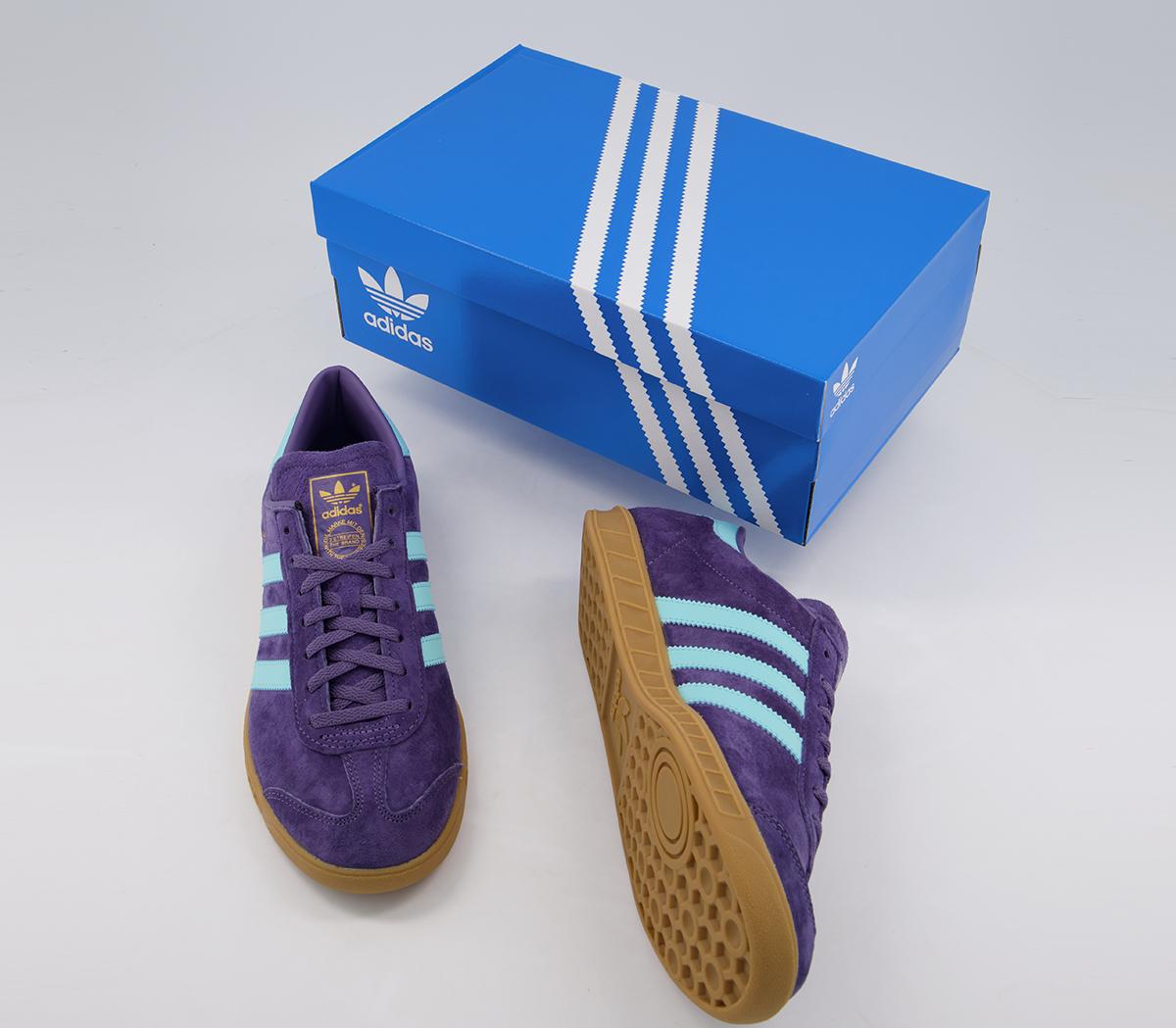 adidasHamburg TrainersTech Purple Clear Aqua Gum