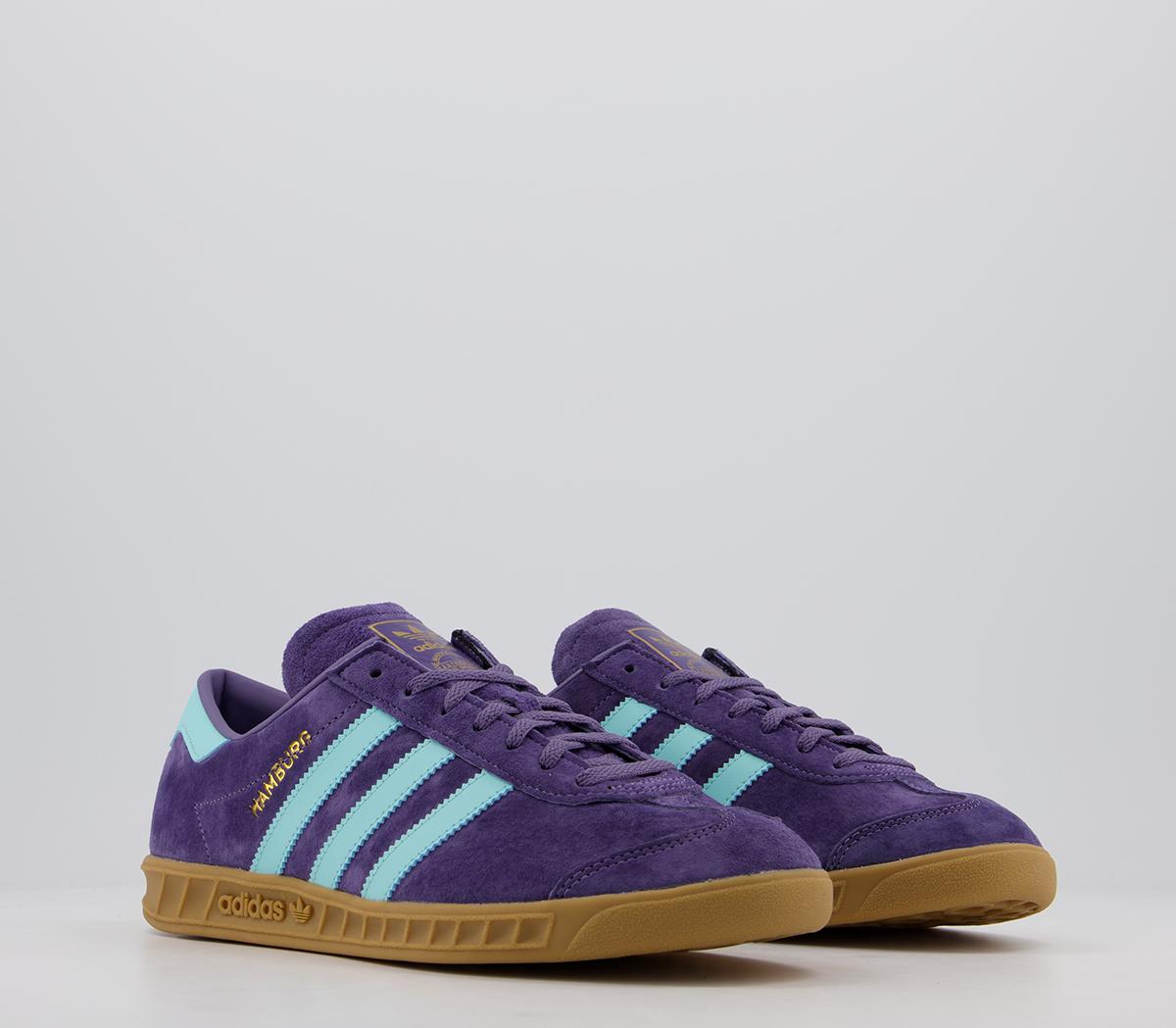 adidasHamburg TrainersTech Purple Clear Aqua Gum