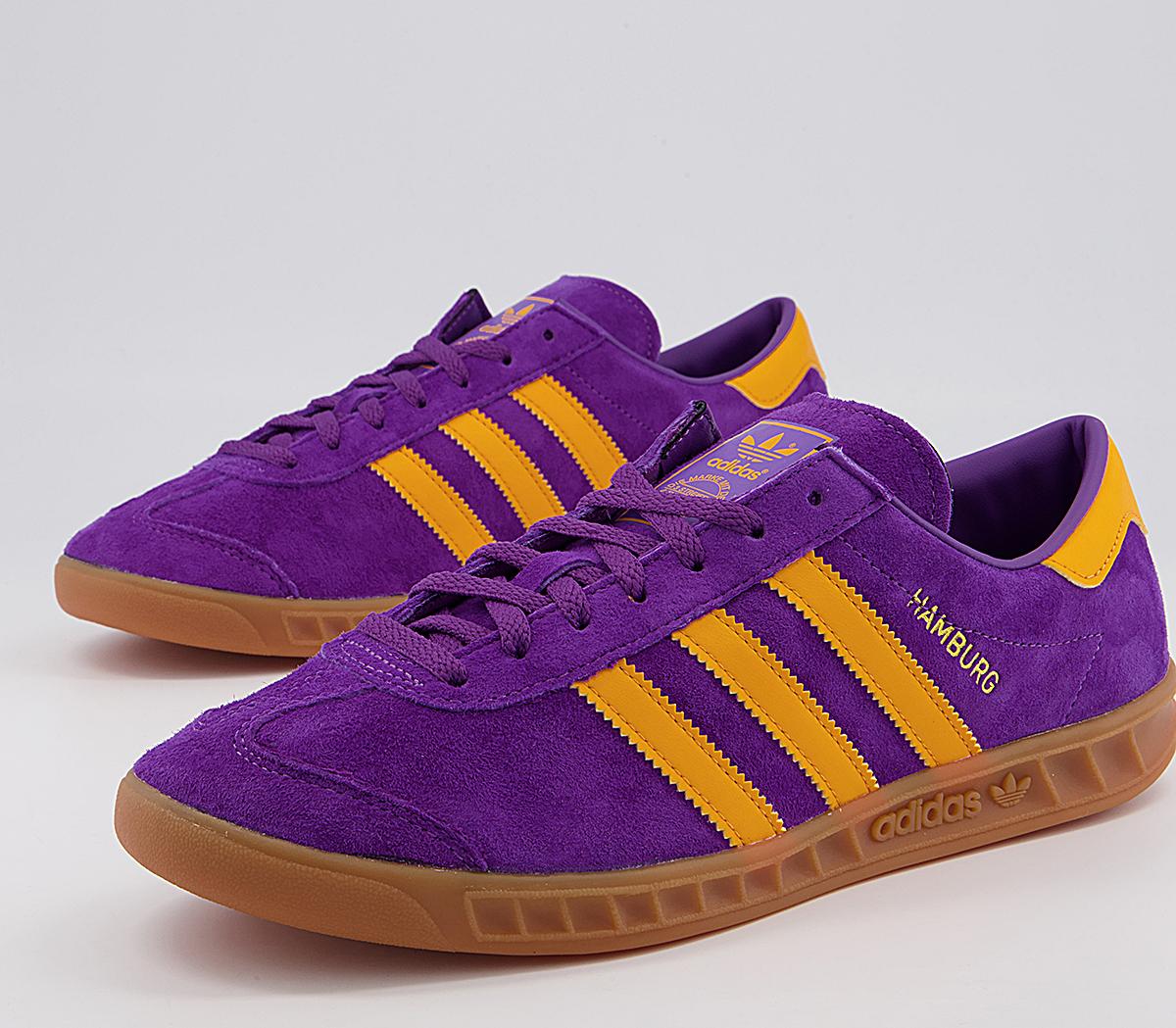adidas Hamburg Trainers adidas Hamburg Trainers Purple Orange Gum