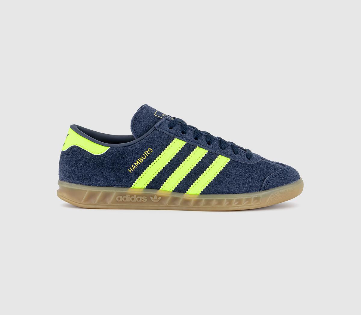 adidas Hamburg Trainers Night Indigo Solar Yellow Gold Metalic Women s Trainers