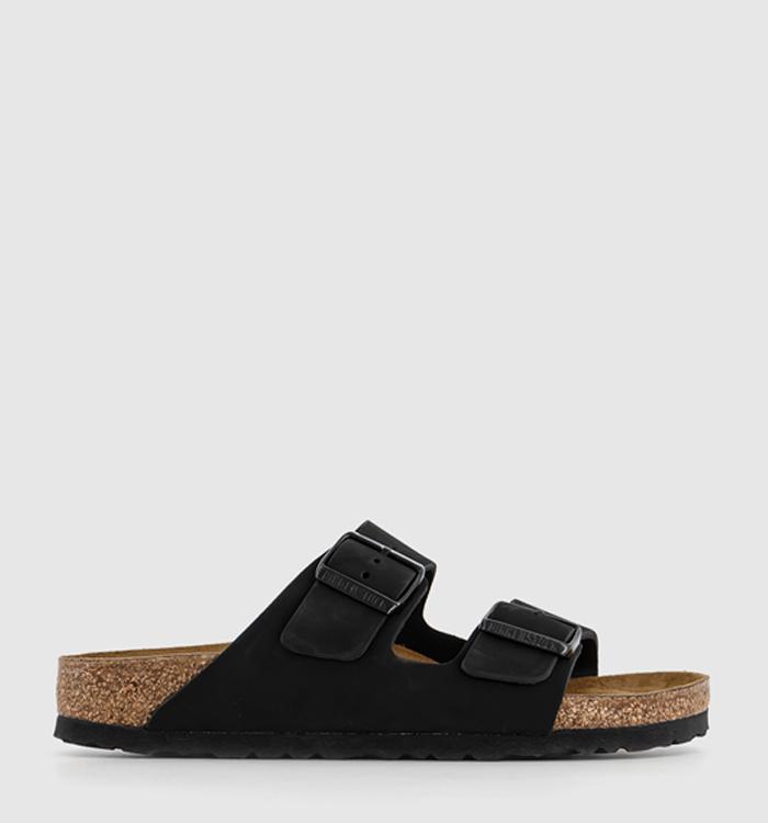 BIRKENSTOCK Arizona Two Strap Sandals Black Nubuck