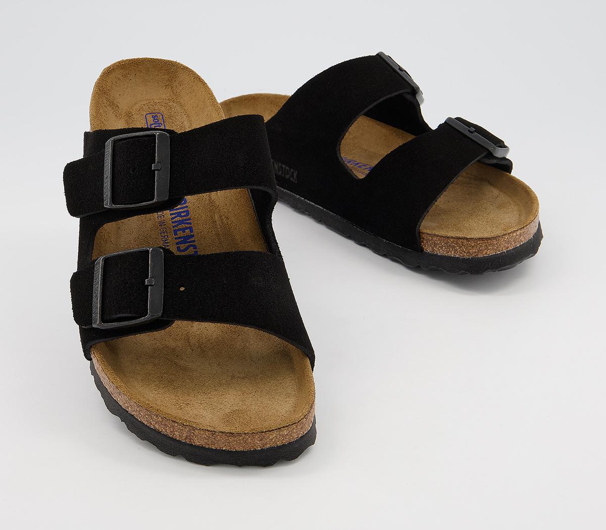 BIRKENSTOCK Arizona Two Strap Sandals Vl Black Suede - Women’s Sandals