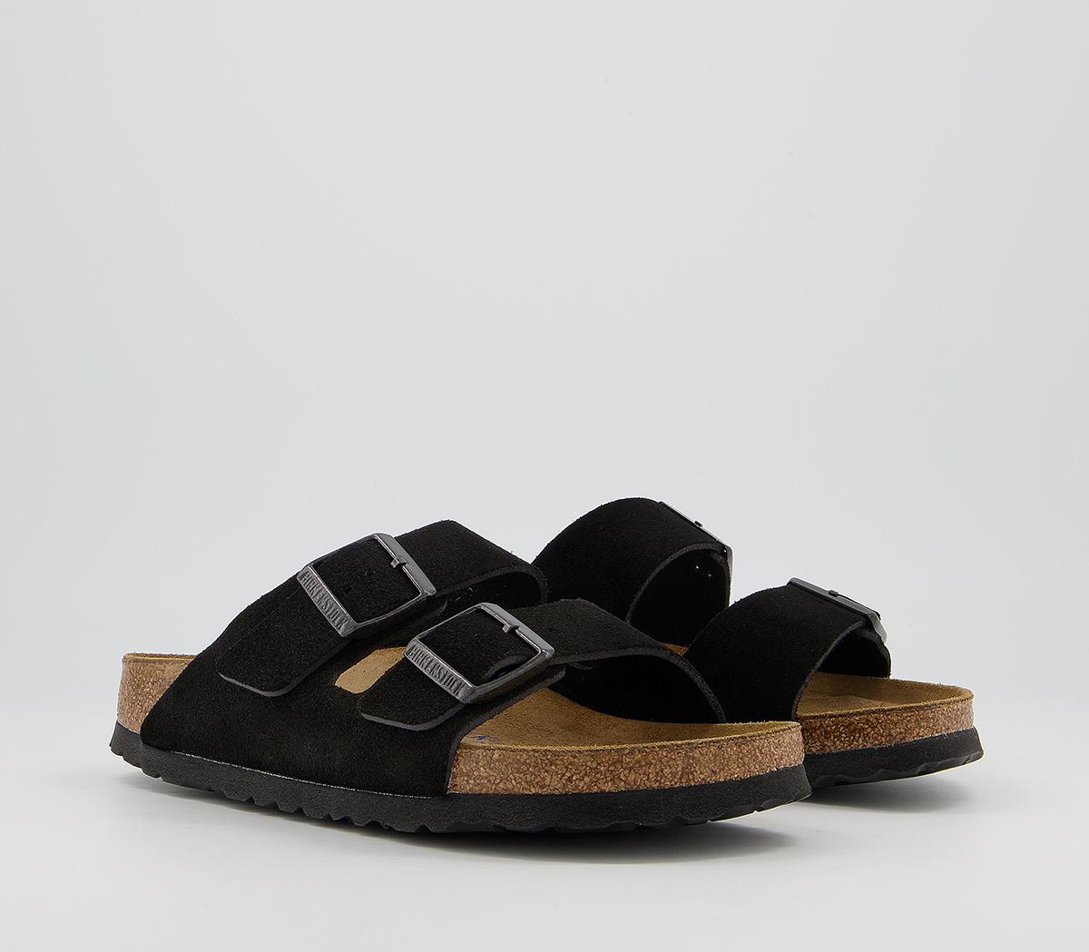 Birkenstock Womens Arizona Two Strap Sandals Vl Black Suede Exclusive, 8