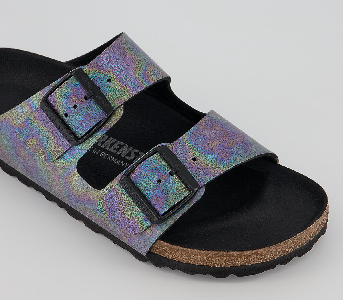 BIRKENSTOCK Arizona Two Strap Sandals BIRKENSTOCK Arizona Two Strap Sandals Iridescent Black Vegan