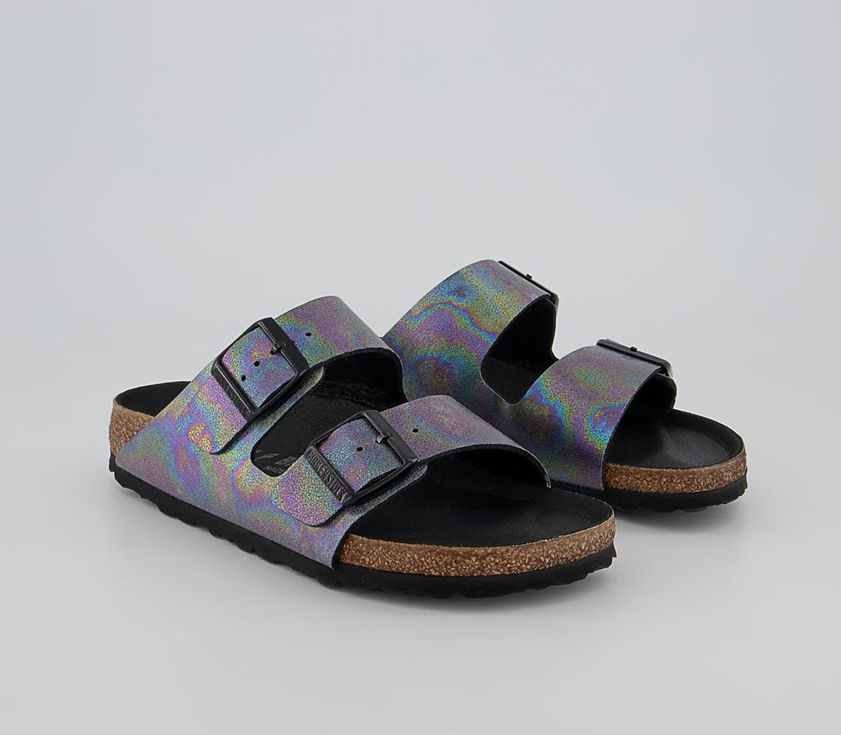 BIRKENSTOCK Arizona Two Strap Sandals BIRKENSTOCK Arizona Two Strap Sandals Iridescent Black Vegan