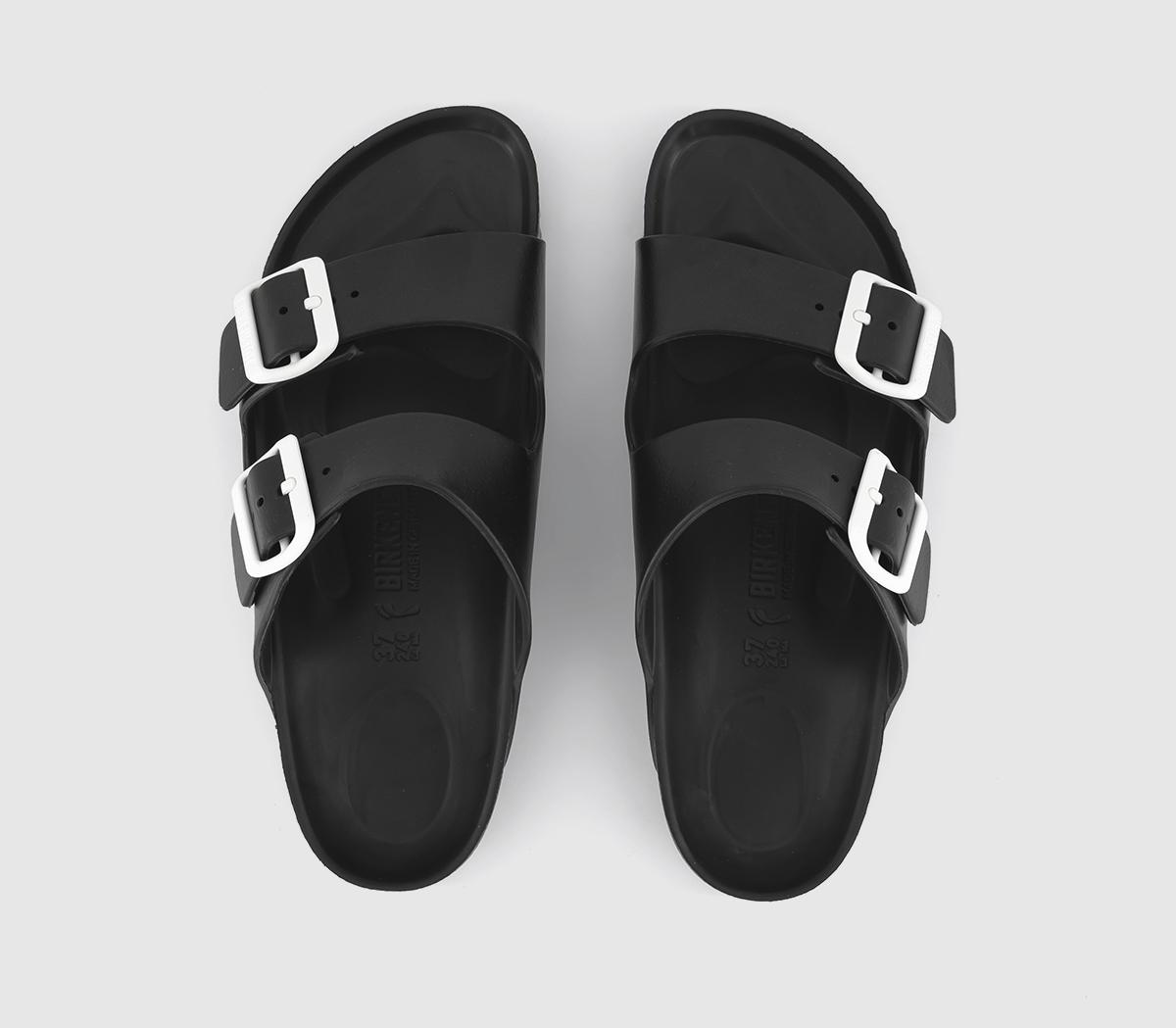 BIRKENSTOCK Arizona Two Strap Sandals BIRKENSTOCK Arizona Two Strap Sandals Black White Contrast Eva