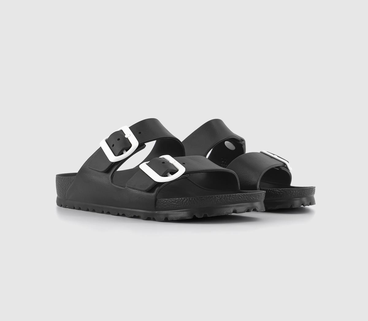 BIRKENSTOCK Arizona Two Strap Sandals BIRKENSTOCK Arizona Two Strap Sandals Black White Contrast Eva