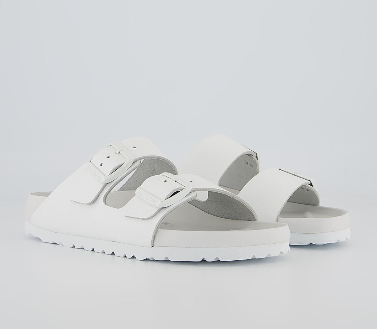 Birkenstock Womens Arizona Two Strap Sandals Exquisite White Leather, 4