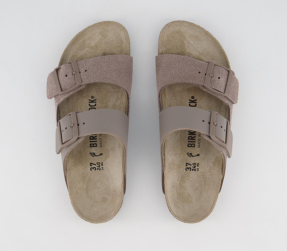 BIRKENSTOCK Arizona Two Strap Sandals BIRKENSTOCK Arizona Two Strap Sandals Split Grey Taupe