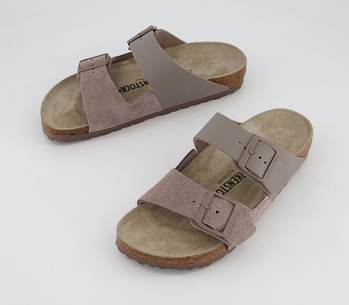 BIRKENSTOCK Arizona Two Strap Sandals BIRKENSTOCK Arizona Two Strap Sandals Split Grey Taupe