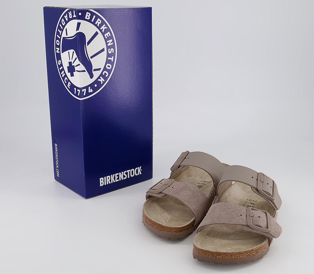 BIRKENSTOCK Arizona Two Strap Sandals BIRKENSTOCK Arizona Two Strap Sandals Split Grey Taupe