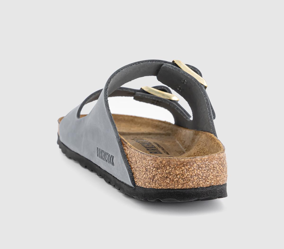BIRKENSTOCK Arizona Two Strap Sandals BIRKENSTOCK Arizona Two Strap Sandals Basalt Grey Oiled Leather