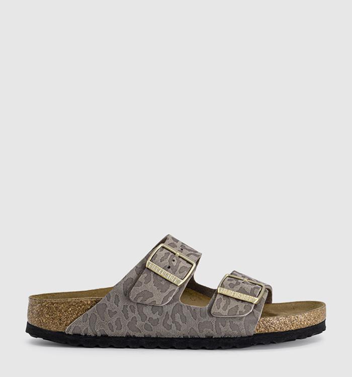 BIRKENSTOCK Arizona Two Strap Sandals Leo Grey Taupe