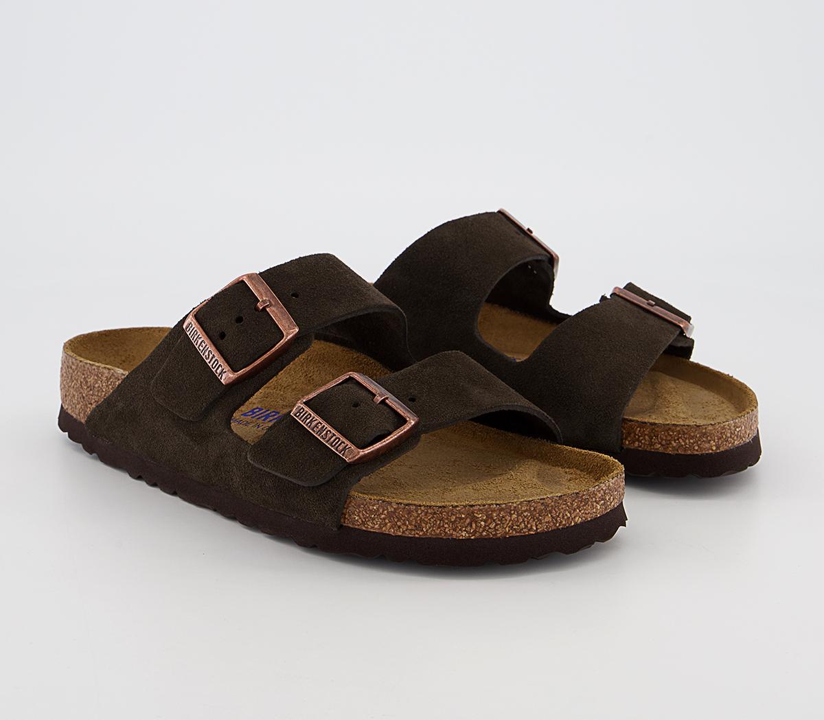 BIRKENSTOCKArizona Two Strap Soft Footbed SandalsMocha Suede