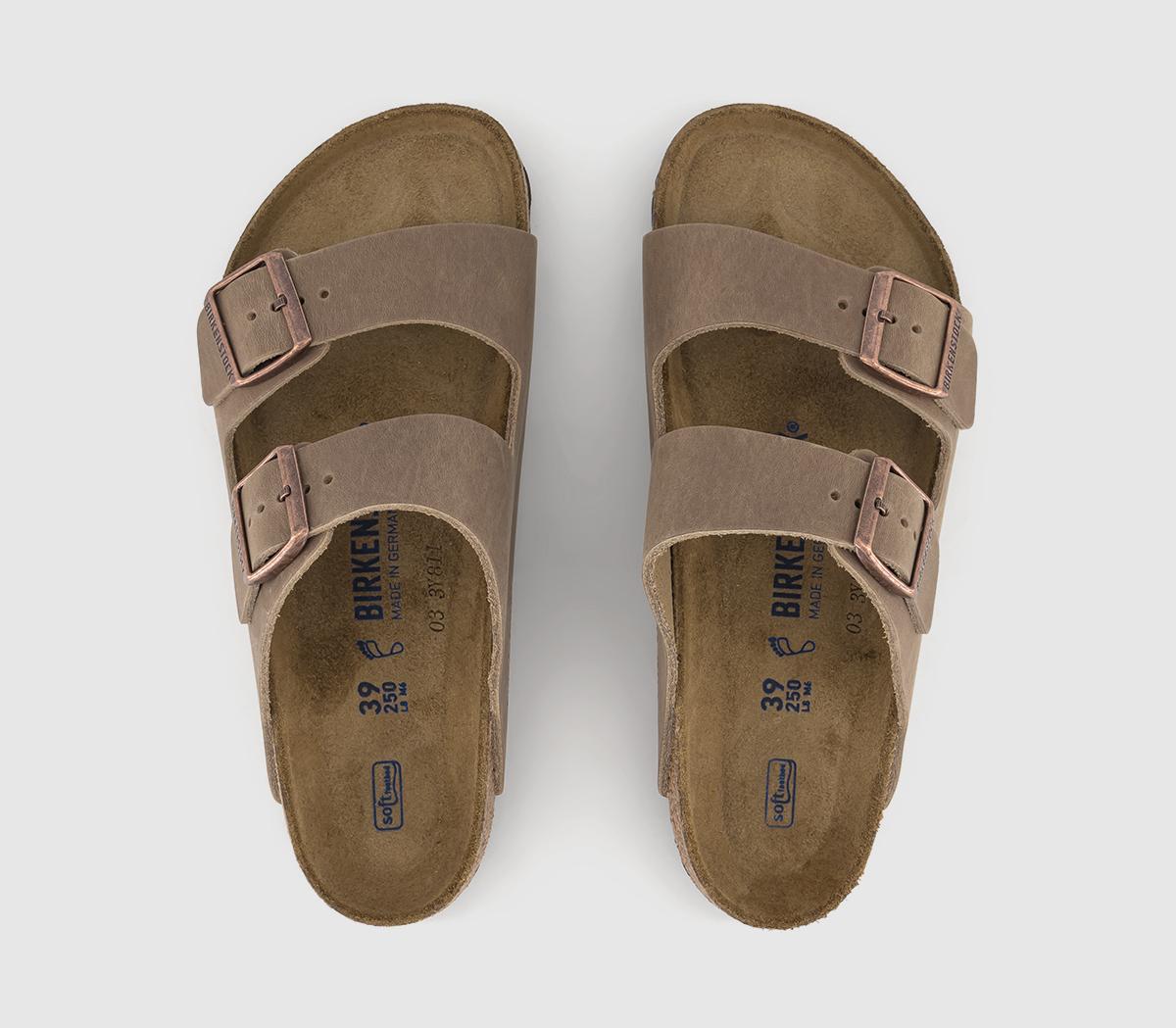 BIRKENSTOCK Arizona Two Strap Sandals Tobacco Brown Leather