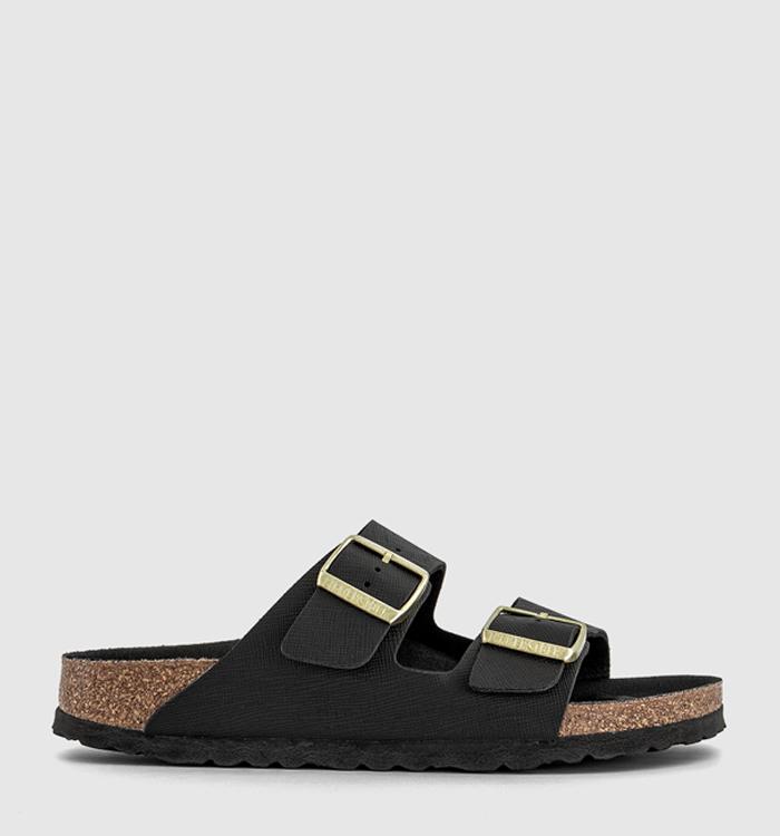 BIRKENSTOCK Arizona Two Strap Sandals Black Saffiano