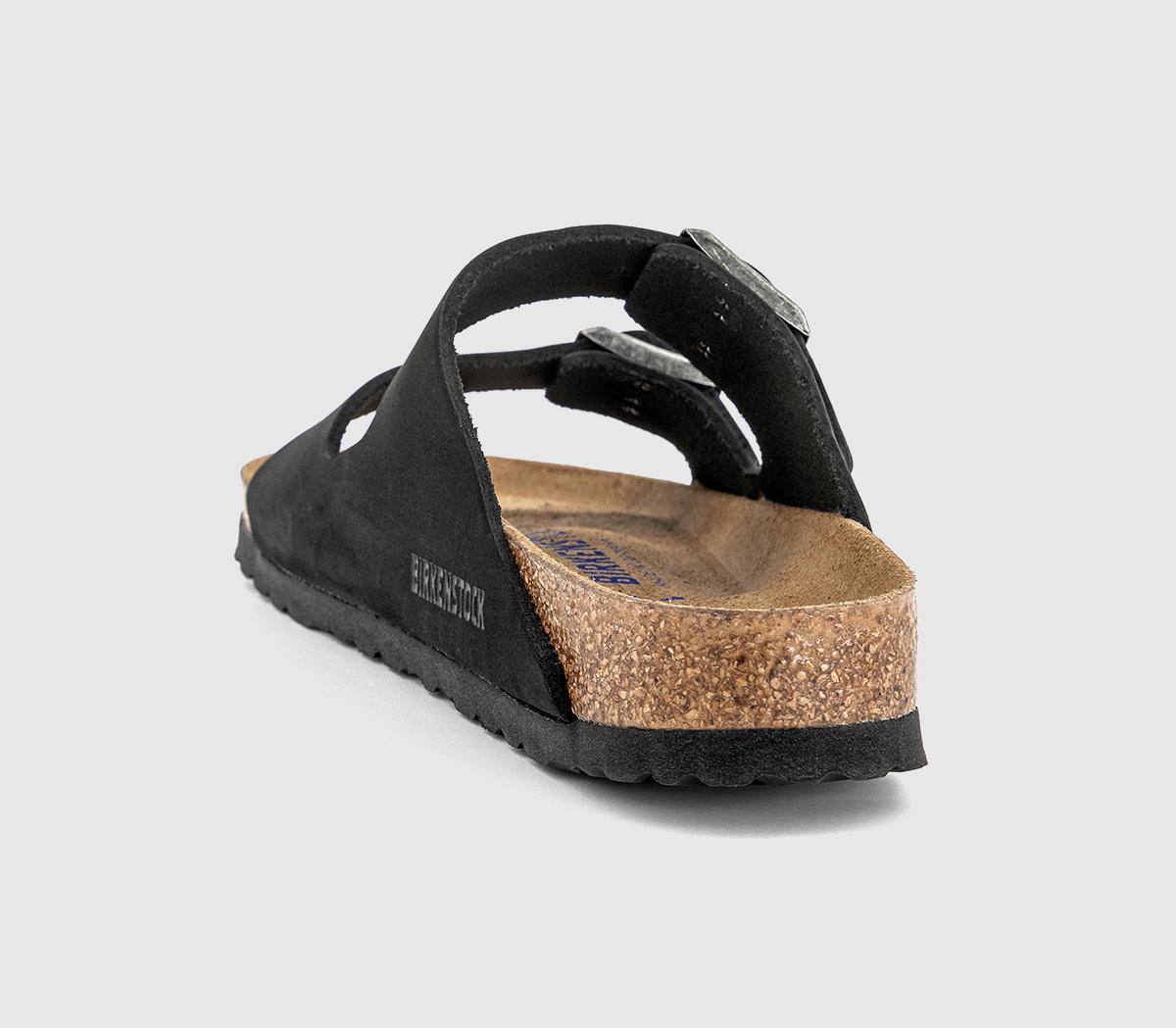 BIRKENSTOCK Arizona Two Strap Soft Footbed Sandals BIRKENSTOCK Arizona Two Strap Soft Footbed Sandals Black Nubuck Sfb