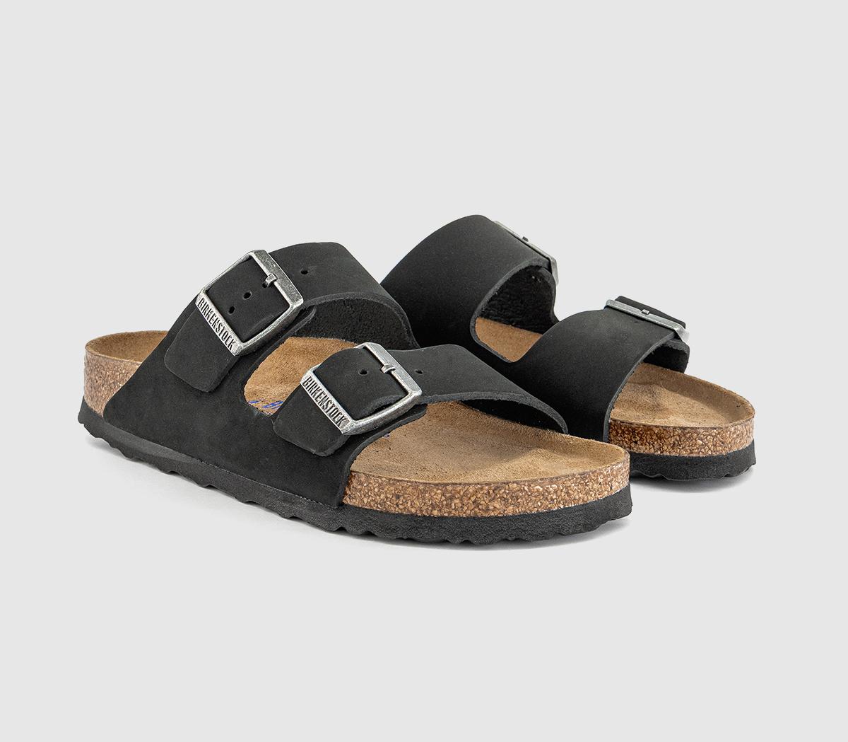 BIRKENSTOCK Arizona Two Strap Soft Footbed Sandals BIRKENSTOCK Arizona Two Strap Soft Footbed Sandals Black Nubuck Sfb