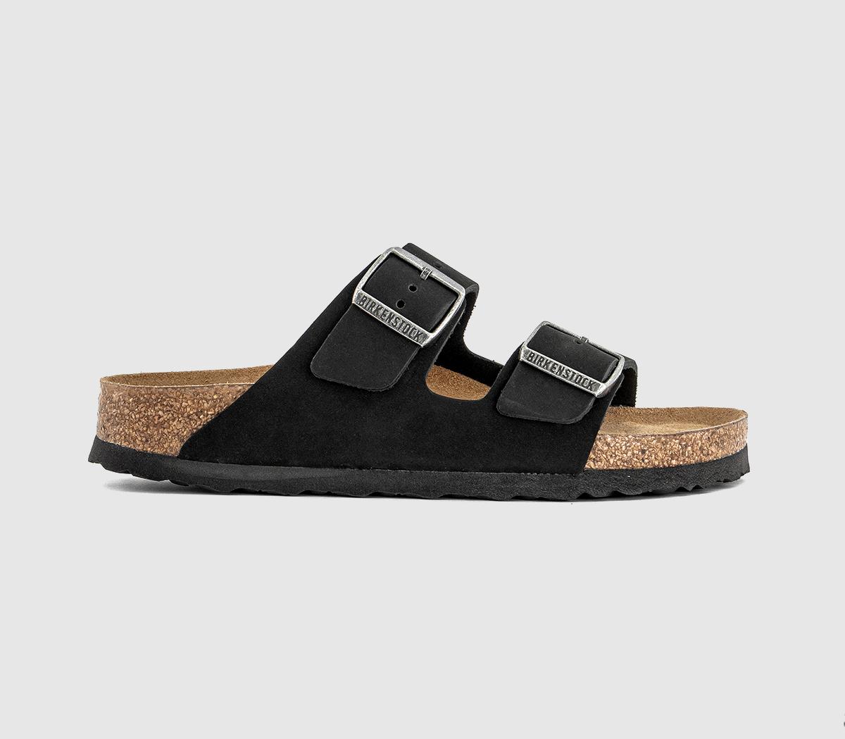 BIRKENSTOCKArizona Two Strap Soft Footbed Sandals BIRKENSTOCKArizona Two Strap Soft Footbed SandalsBlack Nubuck Sfb
