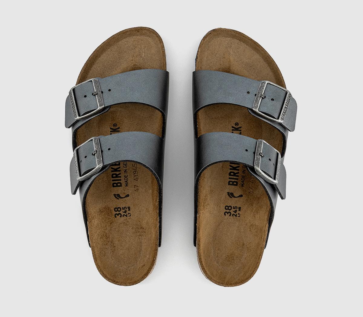 BIRKENSTOCK Arizona Two Strap Sandals BIRKENSTOCK Arizona Two Strap Sandals Anthracite Metallic