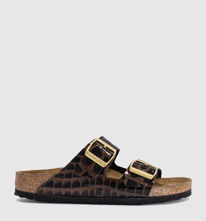 BIRKENSTOCK Arizona Two Strap Sandals Animal Emboss Black