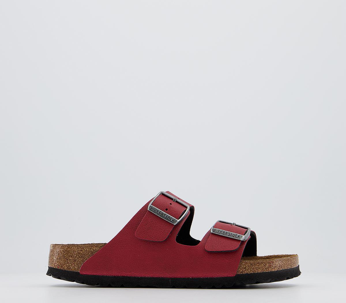 red two strap sandals