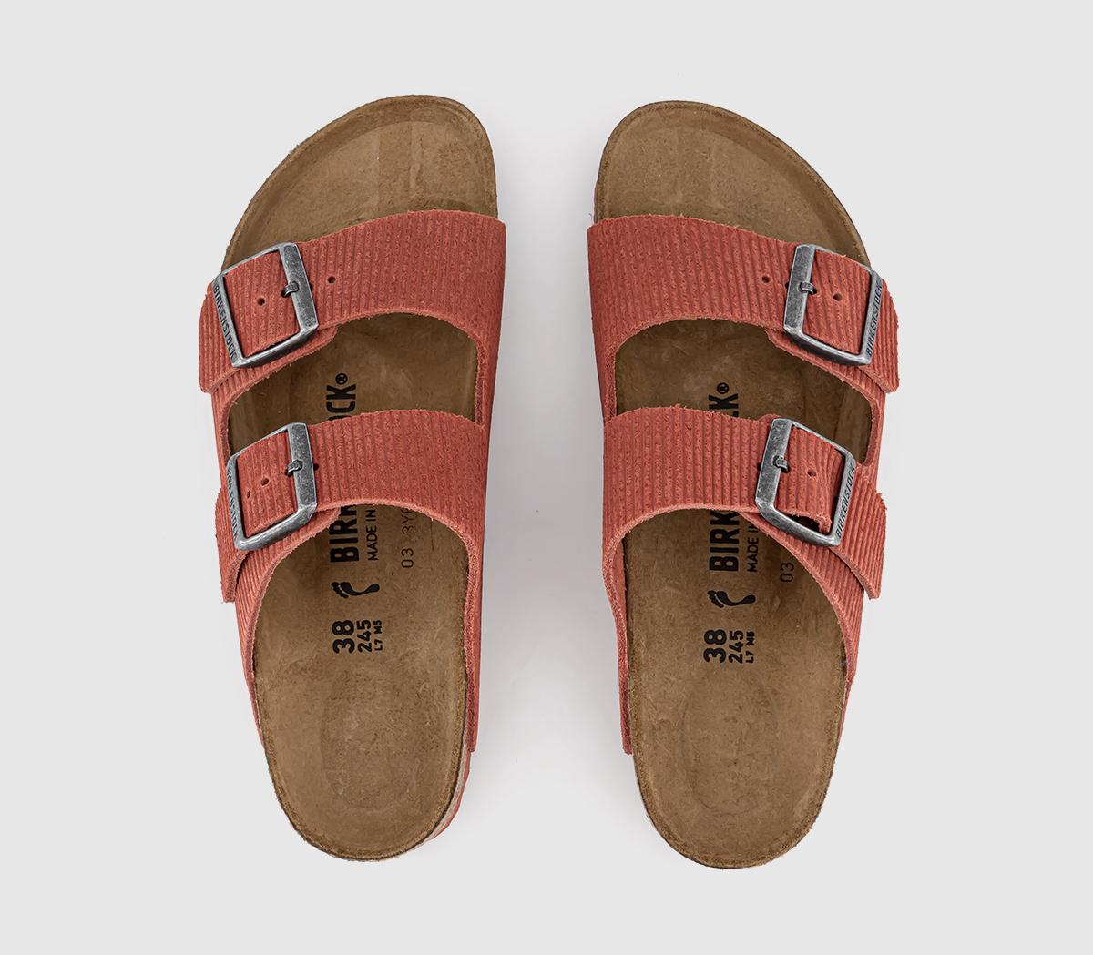 BIRKENSTOCK Arizona Two Strap Sandals BIRKENSTOCK Arizona Two Strap Sandals Textured Sienna Red