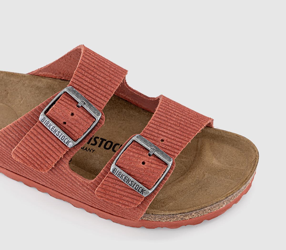 BIRKENSTOCK Arizona Two Strap Sandals BIRKENSTOCK Arizona Two Strap Sandals Textured Sienna Red