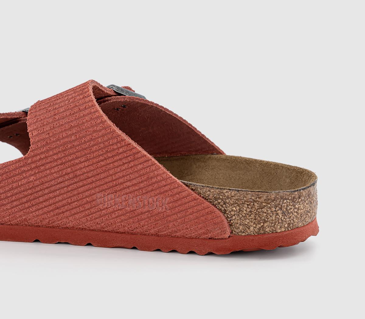 BIRKENSTOCK Arizona Two Strap Sandals BIRKENSTOCK Arizona Two Strap Sandals Textured Sienna Red