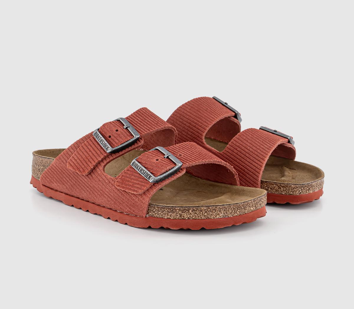 BIRKENSTOCK Arizona Two Strap Sandals BIRKENSTOCK Arizona Two Strap Sandals Textured Sienna Red