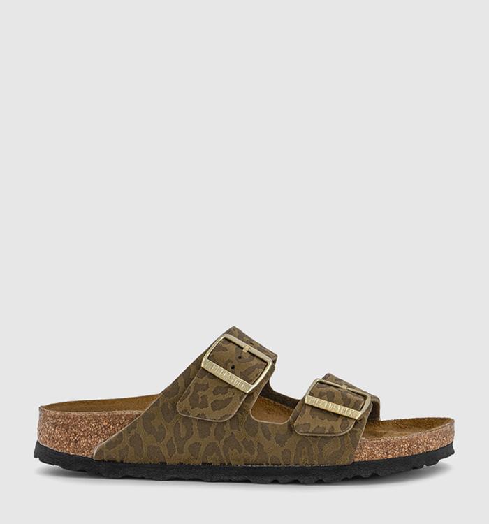 BIRKENSTOCK Arizona Two Strap Sandals Leopard Khaki