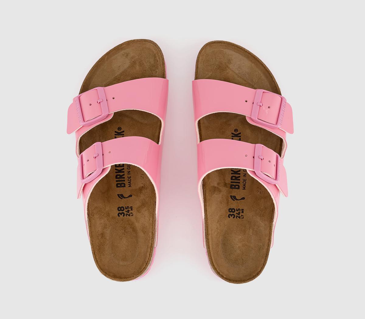 BIRKENSTOCK Arizona Two Strap Sandals Patent Candy Pink - Women's Sandals