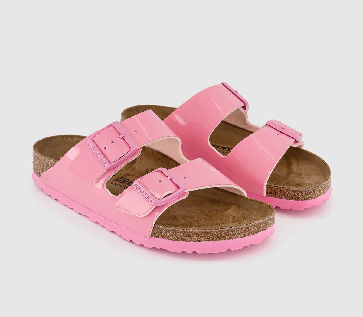 BIRKENSTOCK Arizona Two Strap Sandals Patent Candy Pink - Women's Sandals