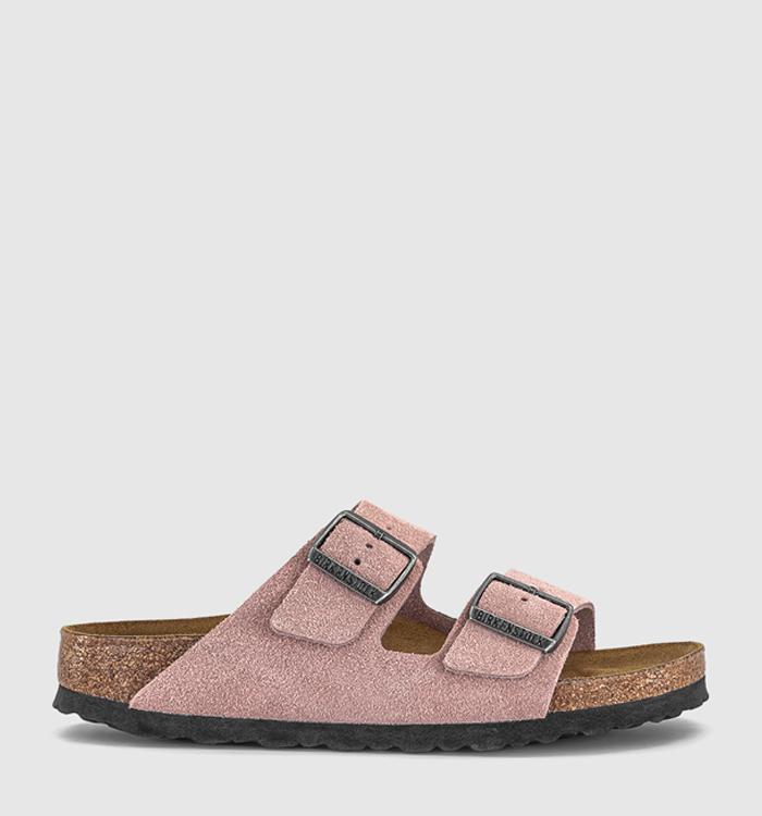 BIRKENSTOCK Arizona Two Strap Sandals Pink Clay Suede