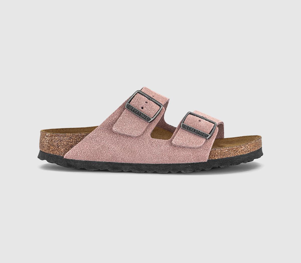 Birkenstock Arizona Two Strap Sandals Clay Suede Pink in Women's Size 3, Office Shoes