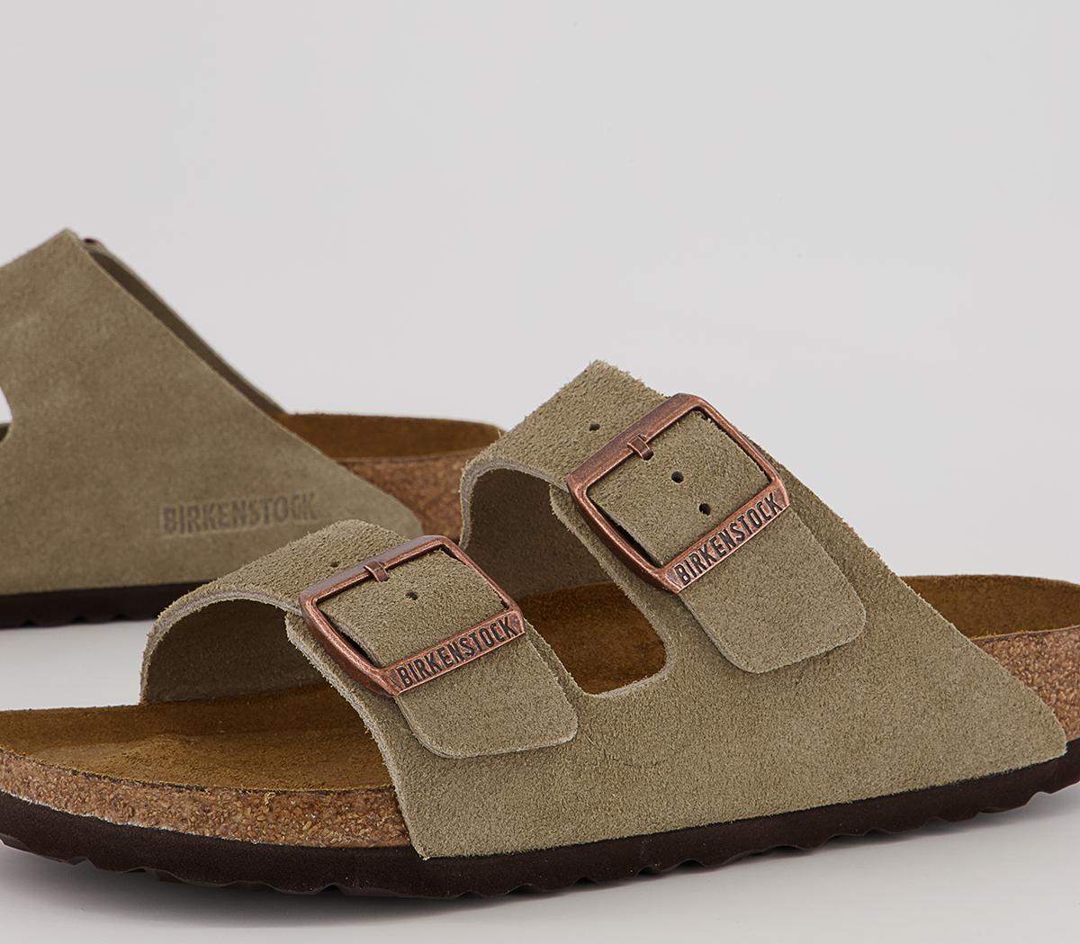 BIRKENSTOCK Arizona Two Strap Sandals BIRKENSTOCK Arizona Two Strap Sandals Taupe Suede
