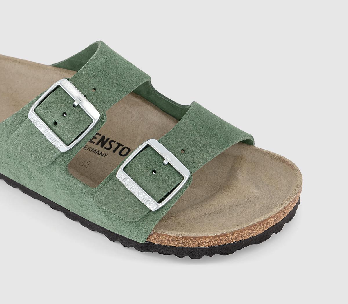 BIRKENSTOCK Arizona Two Strap Sandals Thyme Suede Women’s Sandals