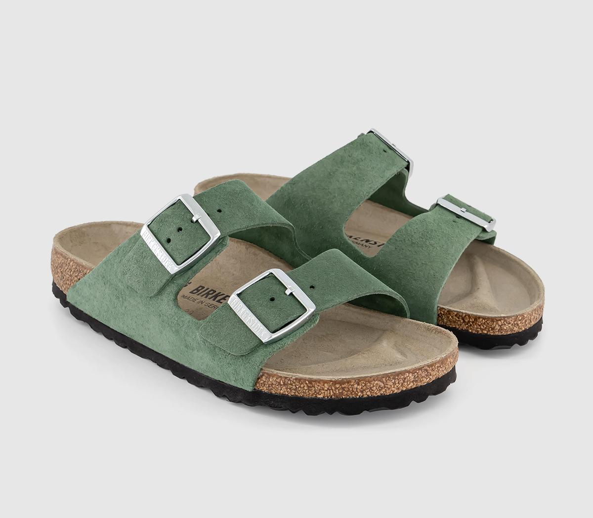BIRKENSTOCK Arizona Two Strap Sandals Thyme Suede Women’s Sandals