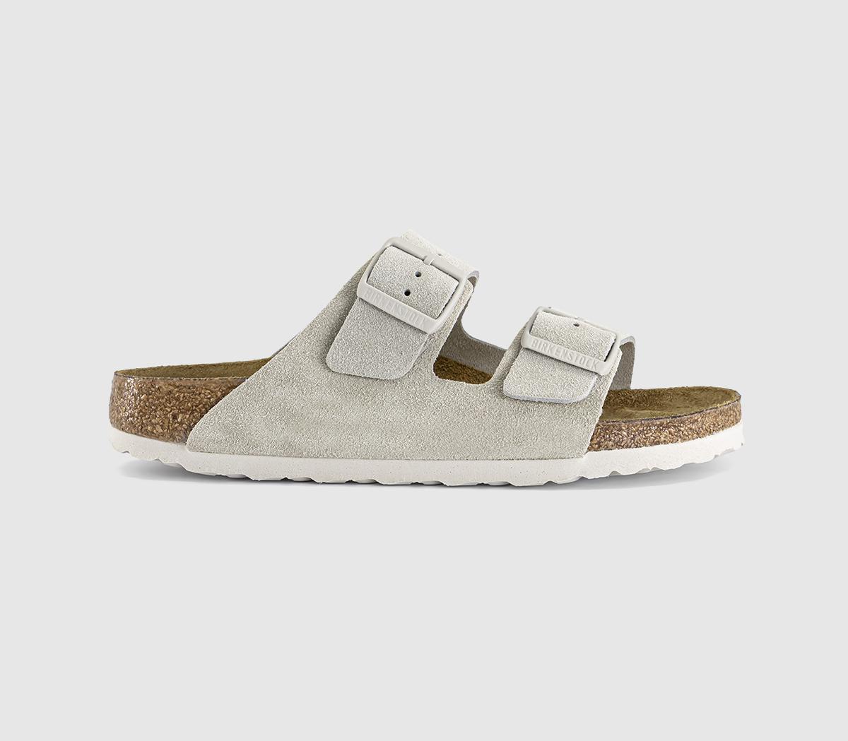 Birkenstock Arizona Two Strap Sandals Oyster Suede  Natural in Women's Size 8, Office Shoes