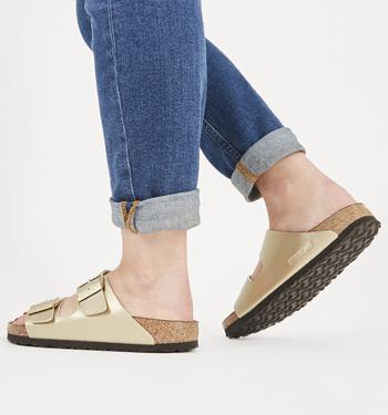 BIRKENSTOCK Arizona Two Strap Sandals Gold