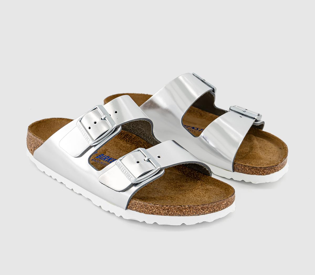 BIRKENSTOCKArizona Two Strap Sandals Metallic Silver