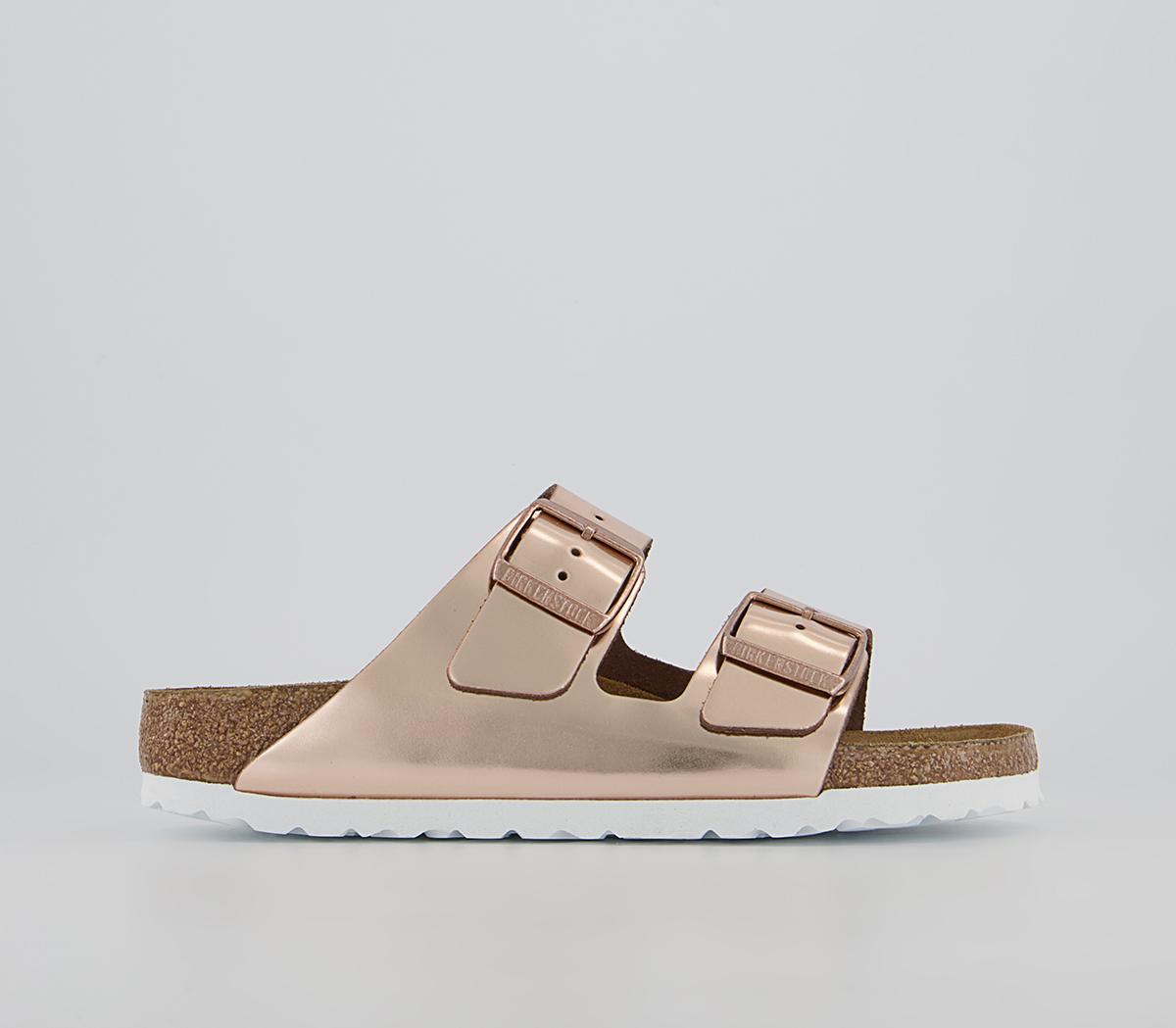 Birkenstock arizona two strap metallic copper on sale